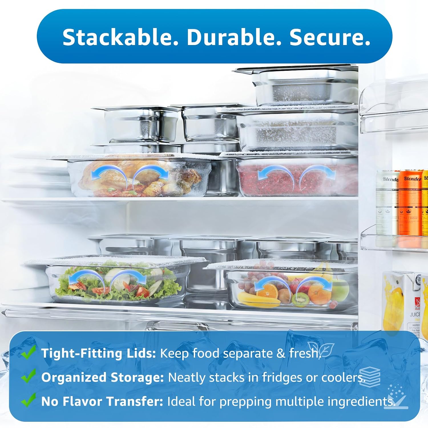 1/6 Size Commercial Hotel Pans 6" Deep (6 Pack)
